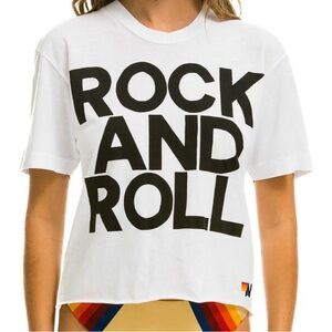 Aviator Nation Rock and Roll Tee - White, Small
